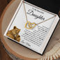 My Beautiful Daughter Love Mom/Interlocking Heart Necklace