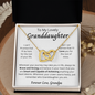 To My Lovely Granddaughter/Interlocking Hearts Necklace
