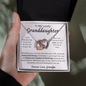 To My Lovely Granddaughter/Interlocking Hearts Necklace