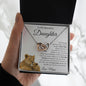 My Beautiful Daughter Love Mom/Interlocking Heart Necklace