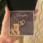 To My Beautiful Daughter Luv Dad/ Interlocking Hearts Necklace