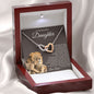 To My Beautiful Daughter Luv Dad/ Interlocking Hearts Necklace