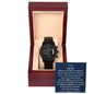 To My Son Love Mom | Black Chronograph Watch