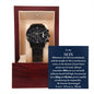 To My Son Love Mom | Black Chronograph Watch