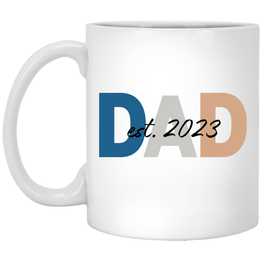 Dad Est. 2023 11 oz. White Mug