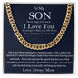 To My Son The Best You/Mom/Cuban Link Chain
