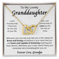 To My Lovely Granddaughter/Interlocking Hearts Necklace