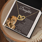 To My Beautiful Daughter Luv Dad/ Interlocking Hearts Necklace