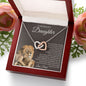 To My Beautiful Daughter Luv Dad/ Interlocking Hearts Necklace