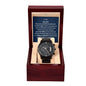 To My Son Love Mom | Black Chronograph Watch