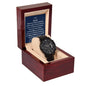 To My Son Love Mom | Black Chronograph Watch
